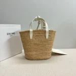 高仿CELINE-賽琳 手工編織牛皮革包邊手提肩背包-115802：圖片 3
