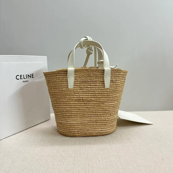 高仿CELINE-賽琳 手工編織牛皮革包邊手提肩背包-115802：圖片 3