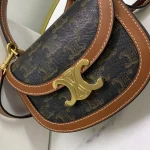 高仿CELINE-賽琳 迷你手袋 - TRIOMPHE金屬扣飾牛皮革包邊斜挎包-10K502：圖片 7