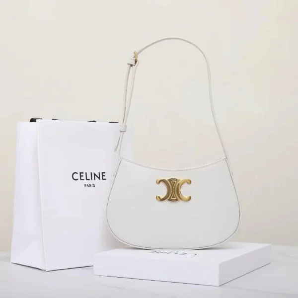 高仿CELINE-賽琳 金色飾面牛皮革斜挎包-115703：圖片 2