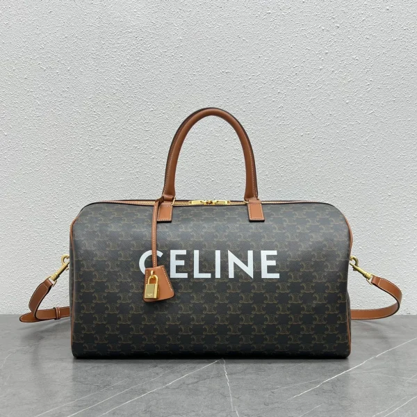 高仿CELINE-賽琳 經典牛皮革包邊印花手提斜挎包-191482：圖片 2