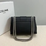 高仿CELINE-賽琳 經典TRIOMPHE牛皮革斜挎包 - 銀色飾面多功能肩背包-115853：圖片 3