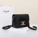 高仿CELINE-賽琳 圓鼻巨蜥皮革TRIOMPHE鎖扣斜挎包-188424：圖片 3