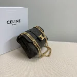 高仿CELINE-賽琳 Triomphe標誌印花牛皮斜挎包-116592：圖片 4