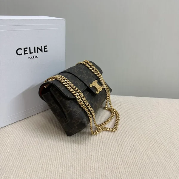 高仿CELINE-賽琳 Triomphe標誌印花牛皮斜挎包-116592：圖片 4