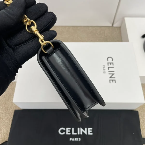 高仿CELINE-賽琳 迷你TRIOMPHE鎖扣牛皮手袋 - 多功能時尚隨身包-10L973：圖片 4