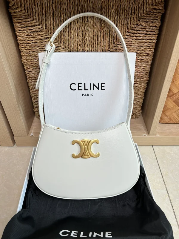 高仿CELINE-賽琳 金色飾面牛皮革肩背包-115703：圖片 2