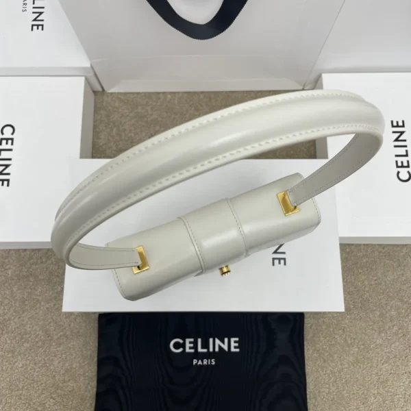 高仿CELINE-賽琳 TRIOMPHE壓印旋轉鎖扣牛皮手提包-121423：圖片 6