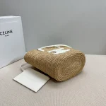 高仿CELINE-賽琳 手工編織牛皮革包邊手提肩背包-115802：圖片 5