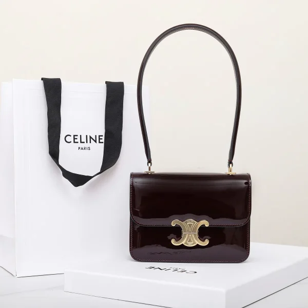 高仿CELINE-賽琳 TRIOMPHE 牛皮革手提肩背包 - 經典鎖扣設計-118053：圖片 2