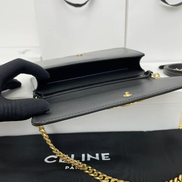高仿CELINE-賽琳 迷你TRIOMPHE鎖扣牛皮手袋 - 多功能時尚隨身包-10L973：圖片 10