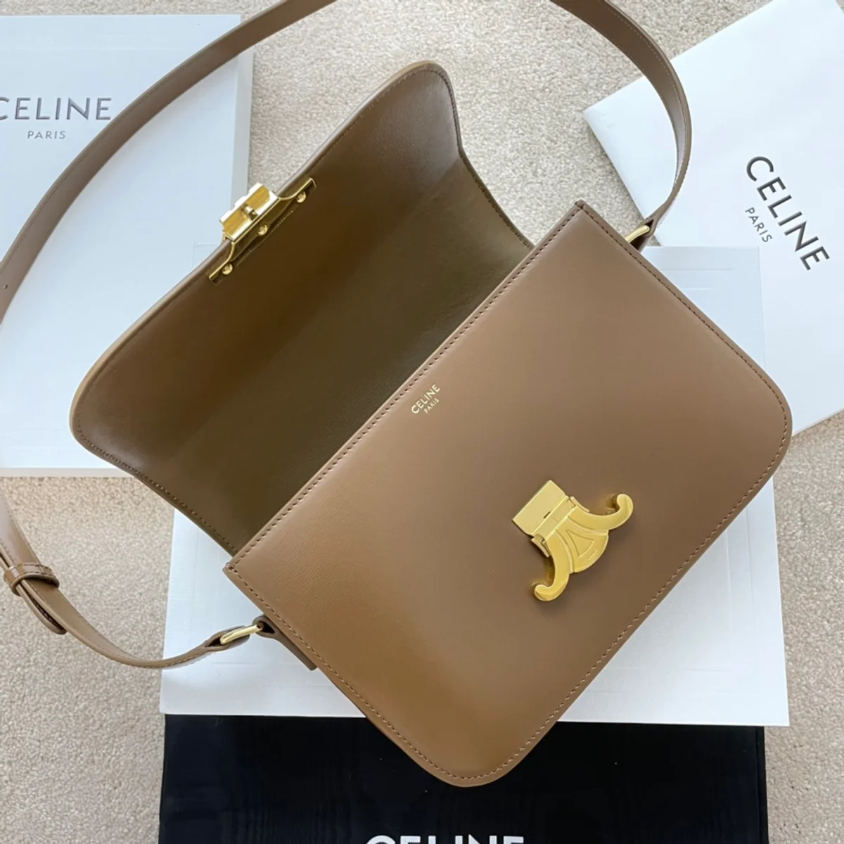高仿CELINE-賽琳 Triomphe 牛皮革斜挎包 - 優雅多功能設計-188423 8 高仿CELINE-賽琳 Triomphe 牛皮革斜挎包 - 優雅多功能設計-188423
