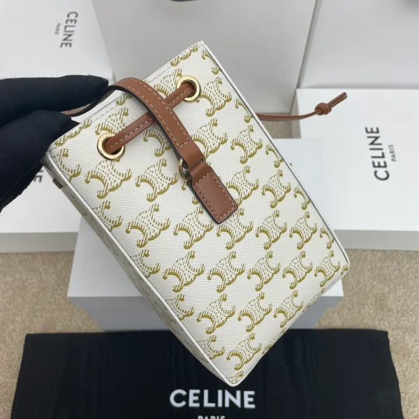 高仿CELINE-賽琳 義大利製造迷你手袋 可裝PLUS手機 牛皮革包邊斜挎包-10M742：圖片 4