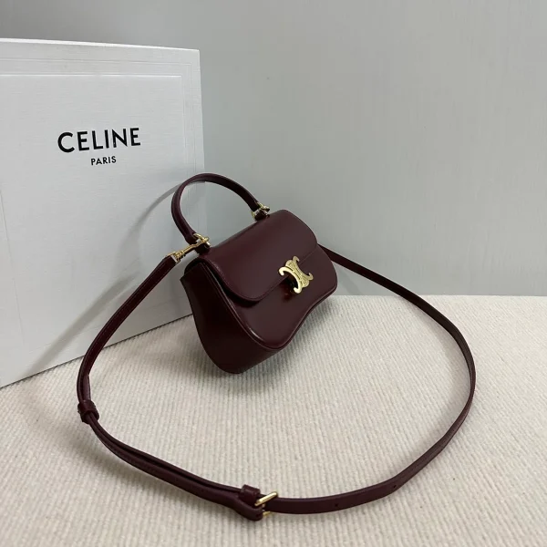 高仿CELINE-賽琳 TRIOMPHE牛皮革多功能手提斜挎包-119533：圖片 4