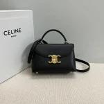 高仿CELINE-賽琳 TRIOMPHE 金色鎖扣牛皮手提斜挎包-118113：圖片 2