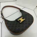 高仿CELINE-賽琳 Saint Laurent TRIOMPHE CANVAS 金色印花肩背包-114492：圖片 5