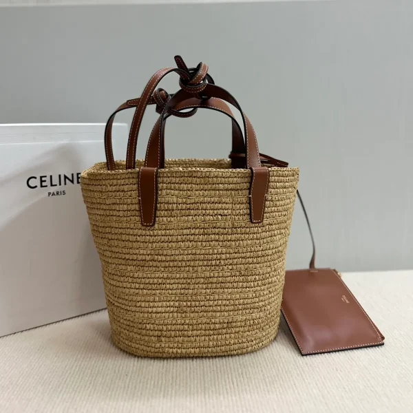 高仿CELINE-賽琳 手工編織牛皮革包邊手提肩背包-115802：圖片 3
