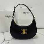高仿CELINE-賽琳 金色牛皮革TRIOMPHE磁扣手提肩背包-114493：圖片 2