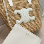 高仿CELINE-賽琳 手工編織牛皮革包邊手提肩背包-115802：圖片 6