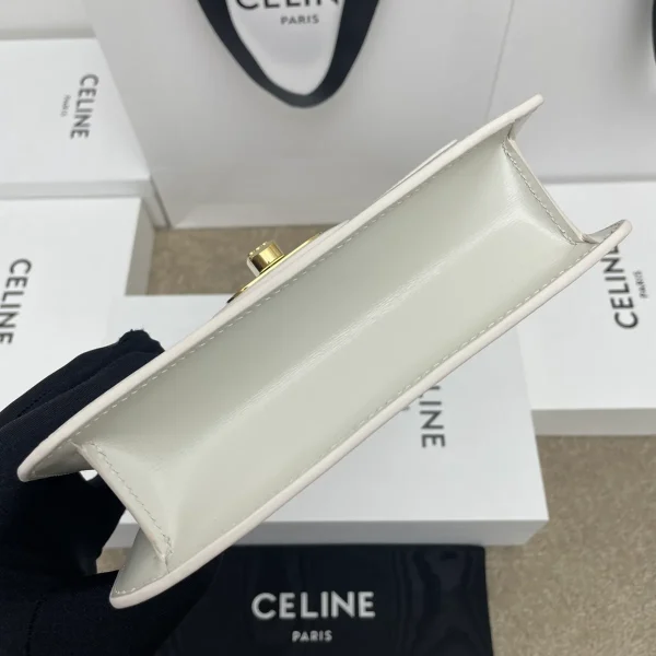 高仿CELINE-賽琳 TRIOMPHE壓印旋轉鎖扣牛皮手提包-121423：圖片 5