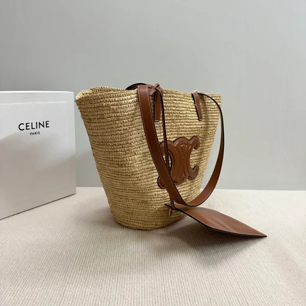 高仿CELINE-賽琳 手工編織牛皮革包邊肩背包-114342：圖片 6
