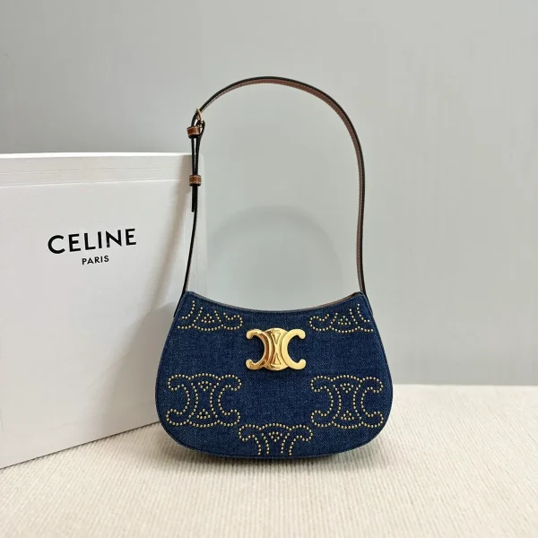 高仿CELINE-賽琳 牛皮革包邊羊皮襯裏時尚肩背包-115702：圖片 2