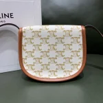 高仿CELINE-賽琳 Triomphe帆布迷你斜挎手袋 - 經典印花牛皮包邊設計-196702：圖片 6