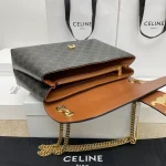 高仿CELINE-賽琳 經典TRIOMPHE標誌印花牛皮斜挎包-118222：圖片 10