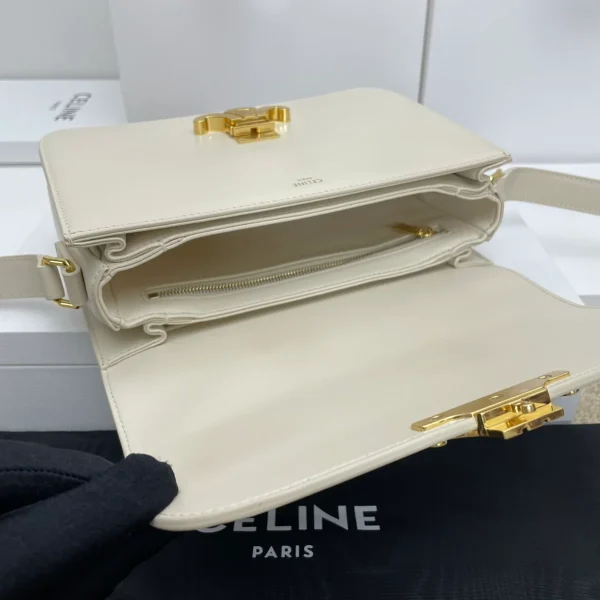 高仿CELINE-賽琳 TRIOMPHE 金色鎖扣牛皮斜挎包 - 優雅多功能設計-188423：圖片 10