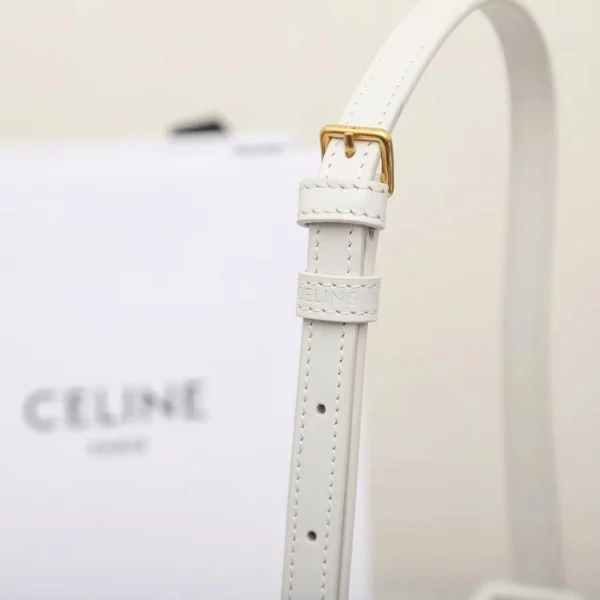 高仿CELINE-賽琳 金色飾面牛皮革斜挎包-115703：圖片 10