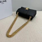 高仿CELINE-賽琳 TRIOMPHE牛皮斜挎包 - 雙主隔層設計 羊皮革襯裏-116593：圖片 5