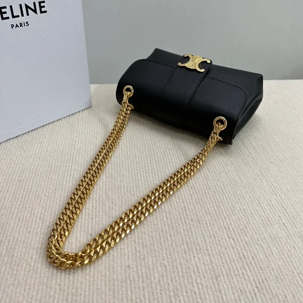 高仿CELINE-賽琳 TRIOMPHE牛皮斜挎包 - 雙主隔層設計 羊皮革襯裏-116593：圖片 5