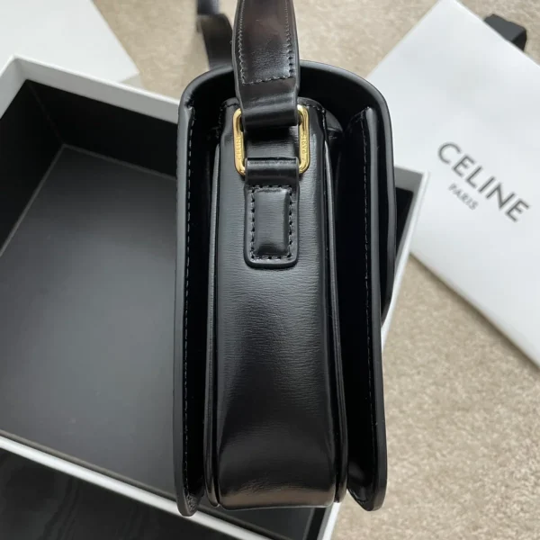 高仿CELINE-賽琳 TRIOMPHE 金屬鎖扣牛皮斜挎包 - 多隔層時尚肩背包-188423：圖片 4