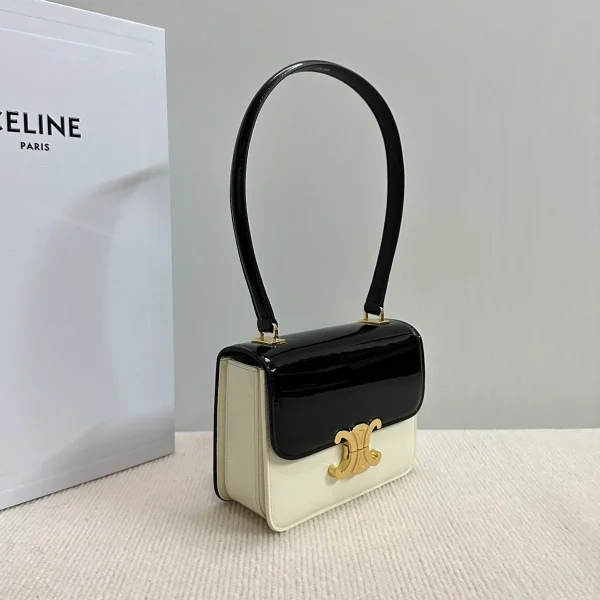 高仿CELINE-賽琳 Triomphe 牛皮革手提肩背包-118053：圖片 4