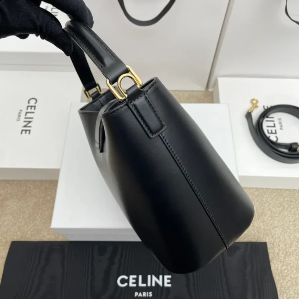 高仿CELINE-賽琳 經典TRIOMPHE磁扣牛皮手提斜挎包-119173：圖片 4