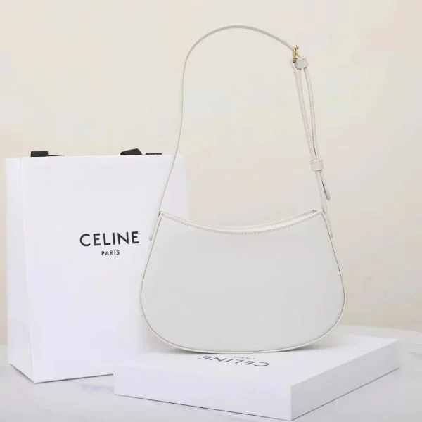高仿CELINE-賽琳 金色飾面牛皮革斜挎包-115703：圖片 5