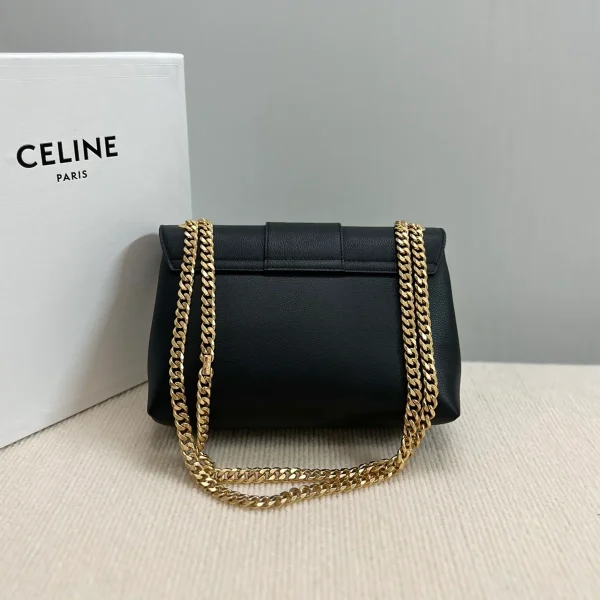 高仿CELINE-賽琳 經典TRIOMPHE牛皮革斜挎包 - 金色飾面多功能收納-115853：圖片 3