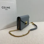 高仿CELINE-賽琳 迷你牛皮TRIOMPHE金屬扣手袋 - 多背法時尚斜挎包-10L033：圖片 4