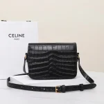 高仿CELINE-賽琳 奢華鱷魚皮 TRIOMPHE 金屬鎖扣斜挎包-188424：圖片 5