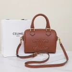 高仿CELINE-賽琳 金色飾面牛皮革多功能手提斜挎包-113773：圖片 2