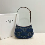 高仿CELINE-賽琳 牛皮革包邊羊皮襯裏時尚肩背包-115702：圖片 3