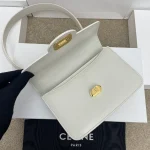 高仿CELINE-賽琳 TRIOMPHE壓印旋轉鎖扣牛皮手提包-121423：圖片 8
