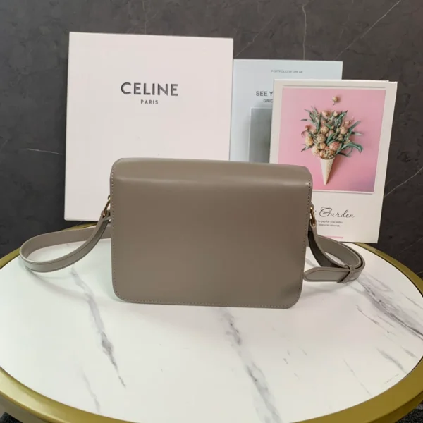 高仿CELINE-賽琳 TRIOMPHE 金屬鎖扣牛皮斜挎包-188423：圖片 3