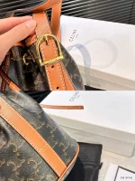 高仿CELINE-賽琳 TRIOMPHE CANVAS 標誌印花斜挎包 - 牛皮革包邊設計-191142：圖片 9