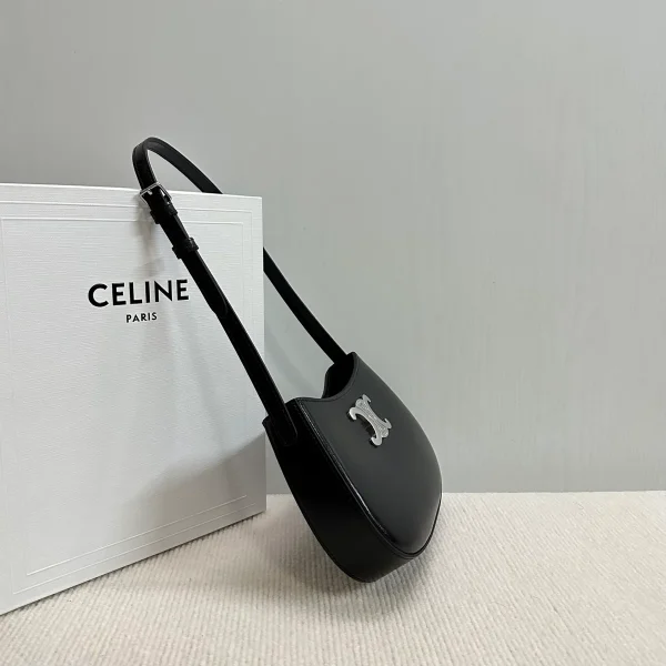 高仿CELINE-賽琳 銀色飾面牛皮革斜挎包-115703：圖片 4