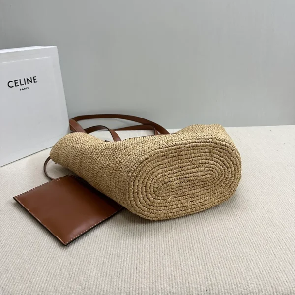 高仿CELINE-賽琳 手工編織牛皮革包邊肩背包-114342：圖片 4