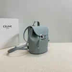 高仿CELINE-賽琳 TRIOMPHE磁扣抽繩皮革包 - 多背法時尚手袋-118703：圖片 4