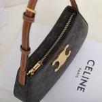 高仿CELINE-賽琳 TRIOMPHE CANVAS 標誌印花牛皮革包邊斜挎包-115702：圖片 8