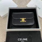 高仿CELINE-賽琳 TRIOMPHE 金屬鎖扣牛皮斜挎包 - 多隔層時尚肩背包-188423：圖片 10