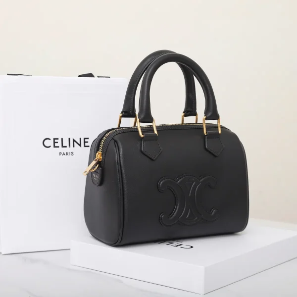 高仿CELINE-賽琳 金色飾面牛皮革多功能手提斜挎包-113773：圖片 3